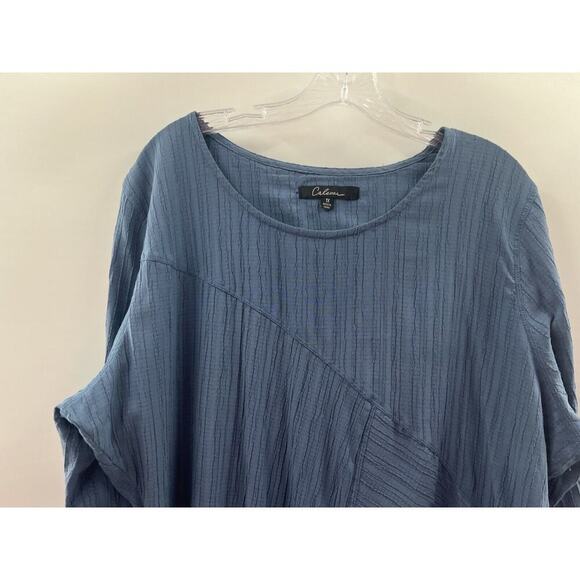 Calessa Women’s 3/4 Sleeve Assymetrical Tunic Top Cadet Blue Size 1X - Picture 2 of 8
